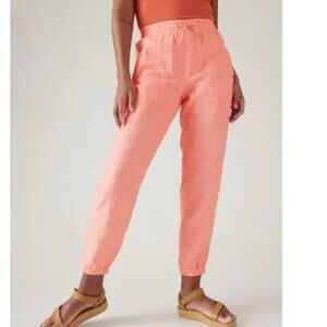 Athleta Retreat Linen Joggers Calia Orange range Size 16